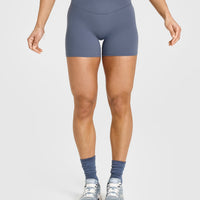 SoftMotion™ Shorts 6" with White Logo | Granite Blue