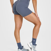 SoftMotion™ Shorts 6" with White Logo | Granite Blue