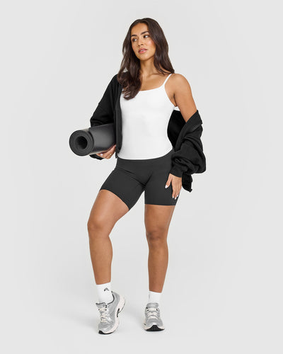 SoftMotion™ Strappy Vest with Built in Bra Shelf | White