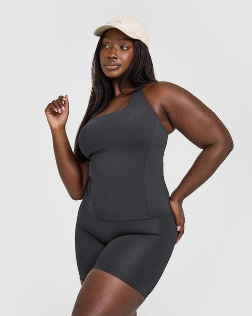 Oner Modal Timeless Square Neck Vest | Coal