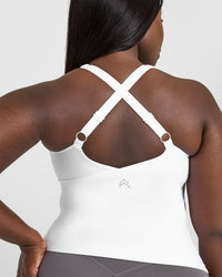 Unified V-Neck Cross Back Vest | White