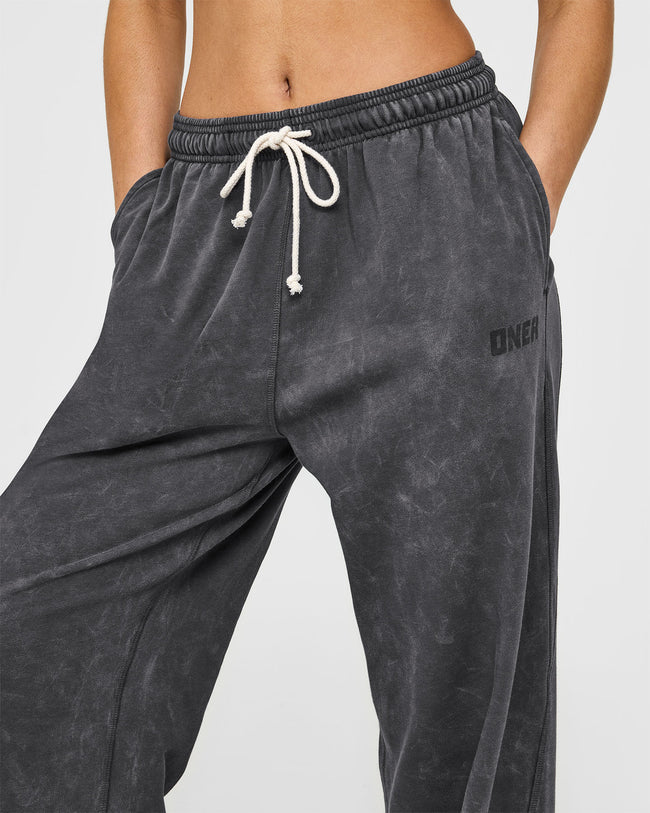 Raw Lounge Wide Leg Joggers | Coal