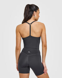 Timeless Square Neck Mid Vest | Coal