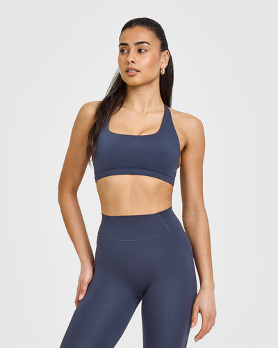 Timeless Square Neck Sports Bra | True Blue