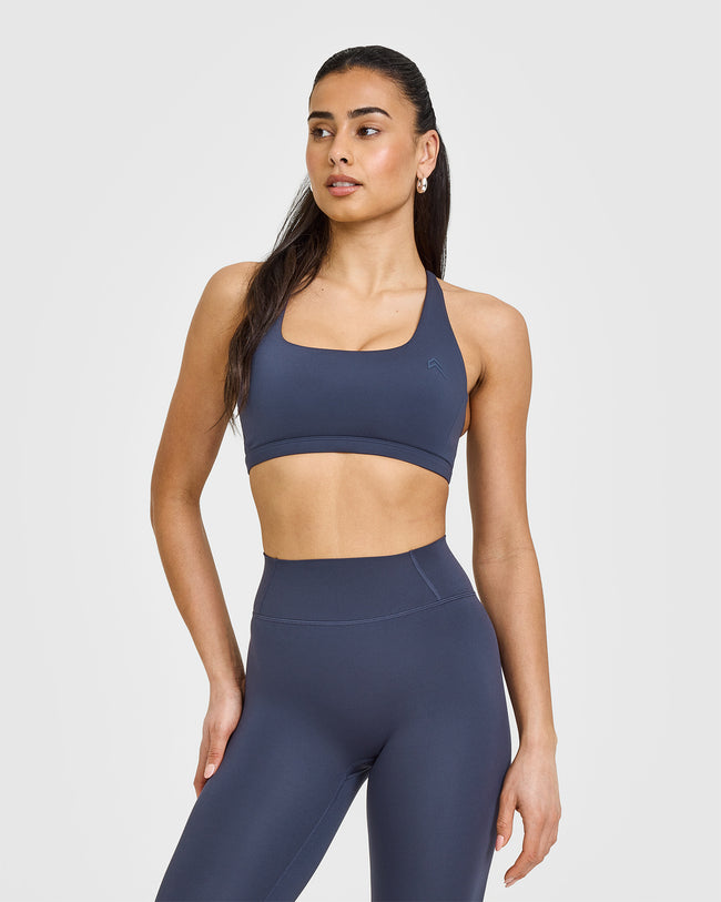 Timeless Square Neck Sports Bra | True Blue
