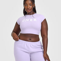 Cotton Baby T-Shirt with Printed Logo | Lavender Purple