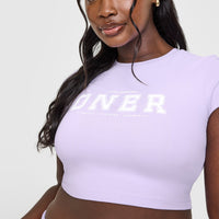 Cotton Baby T-Shirt with Printed Logo | Lavender Purple