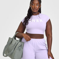 Cotton Baby T-Shirt with Printed Logo | Lavender Purple