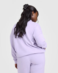 Mid Weight Sweatshirt With Printed Logo | Lavender Purple