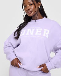 Mid Weight Sweatshirt With Printed Logo | Lavender Purple