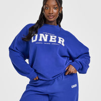 Mid Weight Sweatshirt With Printed Logo | Space Blue