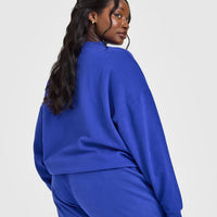 Mid Weight Sweatshirt With Printed Logo | Space Blue