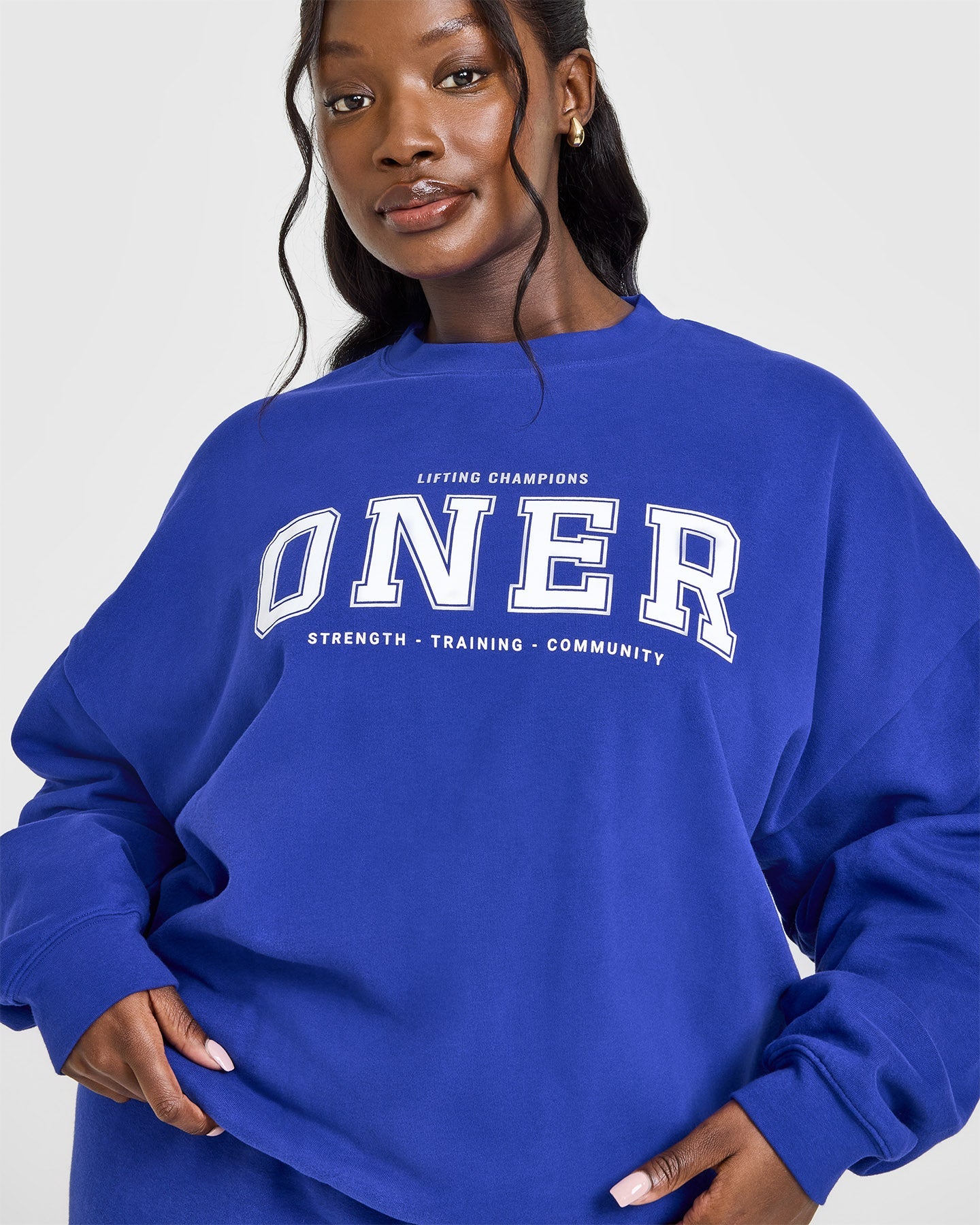 Mid Weight Sweatshirt With Printed Logo | Space Blue