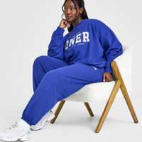 Mid Weight Sweatshirt With Printed Logo | Space Blue