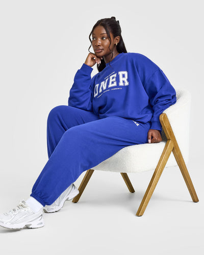 Mid Weight Sweatshirt With Printed Logo | Space Blue