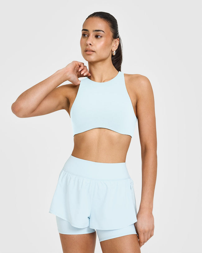SoftMotion™ High Neck Sports Bra |  Cloud Blue