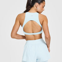 SoftMotion™ High Neck Sports Bra |  Cloud Blue