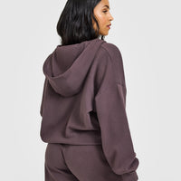 Mid Weight Zip Through Hoodie | Umber Brown