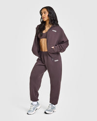 Mid Weight Zip Through Hoodie | Umber Brown