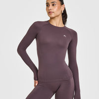 Go To Seamless Fitted Long Sleeve Top | Umber Brown