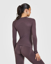 Go To Seamless Fitted Long Sleeve Top | Umber Brown