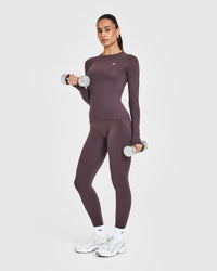 Go To Seamless Fitted Long Sleeve Top | Umber Brown