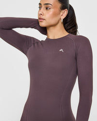 Go To Seamless Fitted Long Sleeve Top | Umber Brown