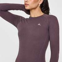 Go To Seamless Fitted Long Sleeve Top | Umber Brown