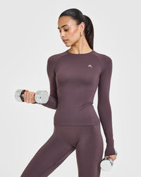 Go To Seamless Fitted Long Sleeve Top | Umber Brown