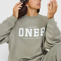 Mid Weight Sweatshirt With Printed Logo | Soft Sage Green