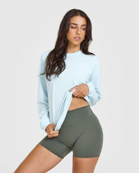 Classic Oversized Lightweight Long Sleeve Top | Cloud Blue