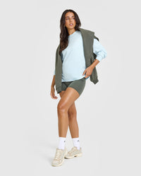 Classic Oversized Lightweight Long Sleeve Top | Cloud Blue