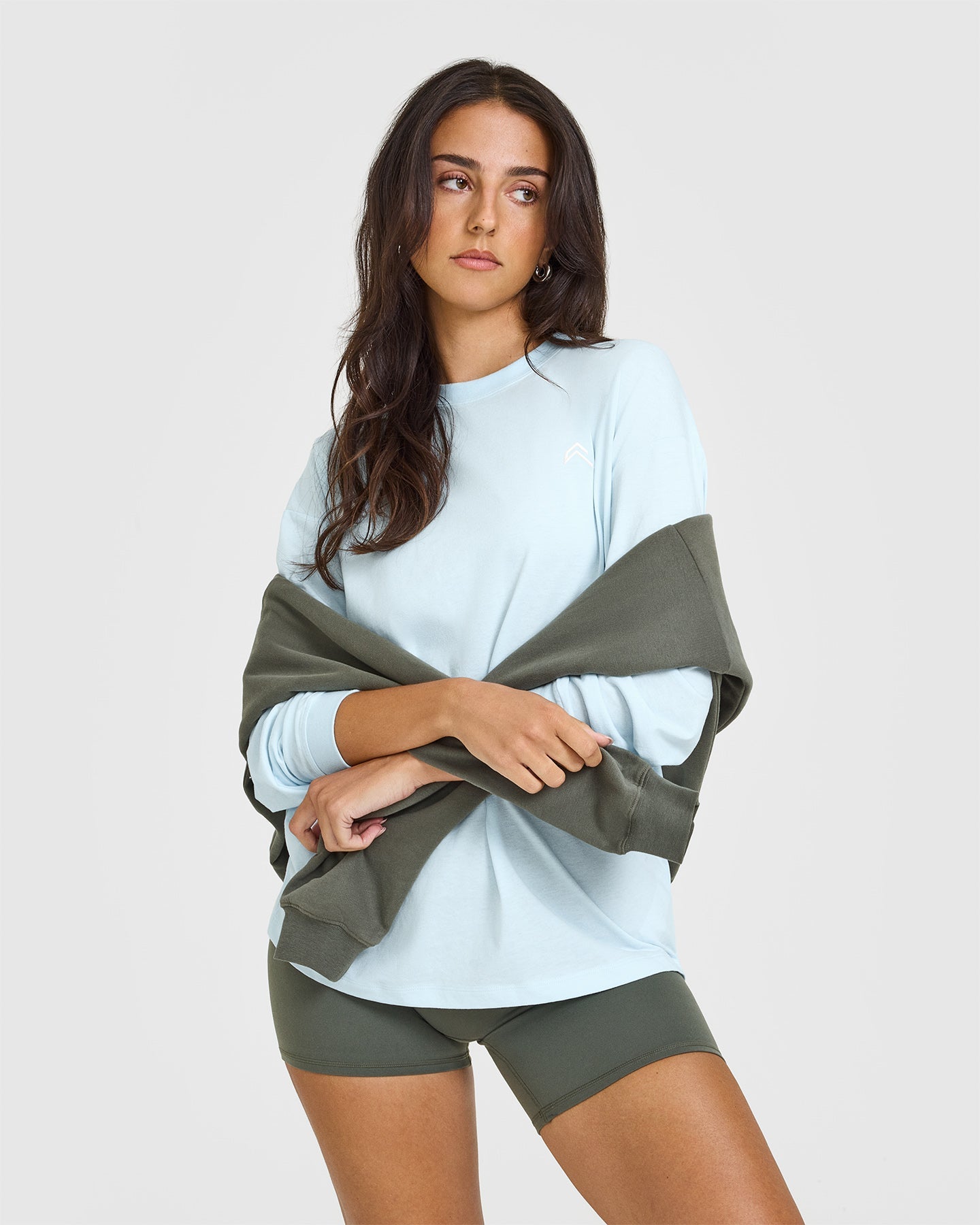 Classic Oversized Lightweight Long Sleeve Top | Cloud Blue