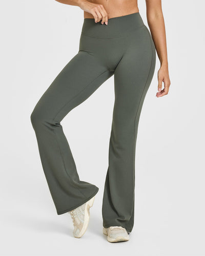 SoftMotion™ Flared Bottoms with White Logo | Dark Khaki