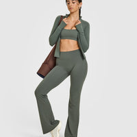 SoftMotion™ Flared Bottoms with White Logo | Dark Khaki