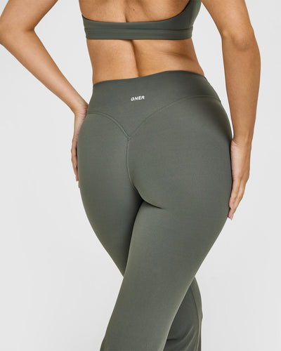 SoftMotion™ Flared Bottoms with White Logo | Dark Khaki