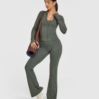 SoftMotion™ Jacket with White Logo | Dark Khaki