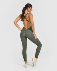 Unified Scoop Back All In One Long | Dark Khaki