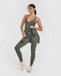 Unified Scoop Back All In One Long | Dark Khaki