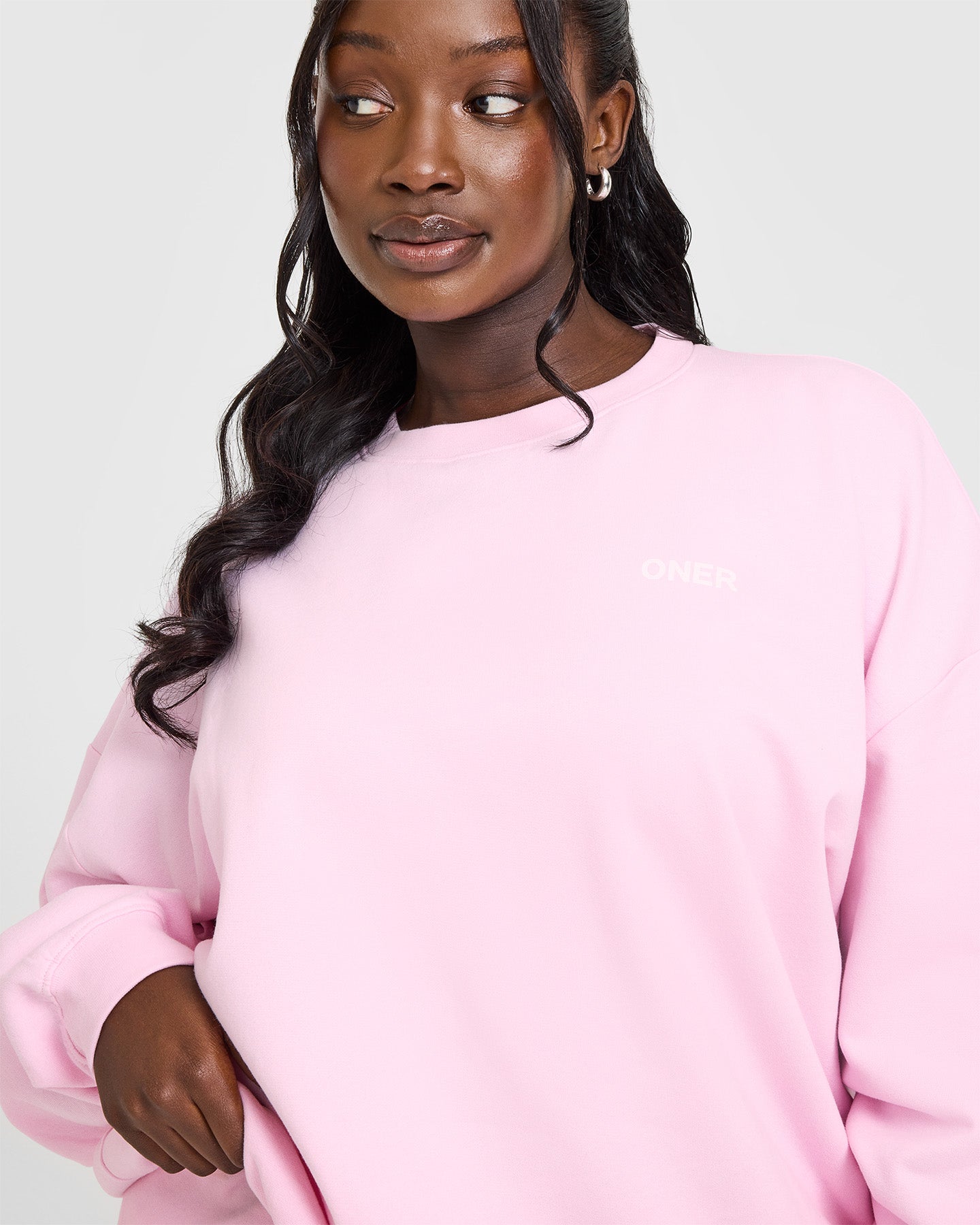 Lightweight Sweatshirt with Oner Logo | Washed Chalk Pink