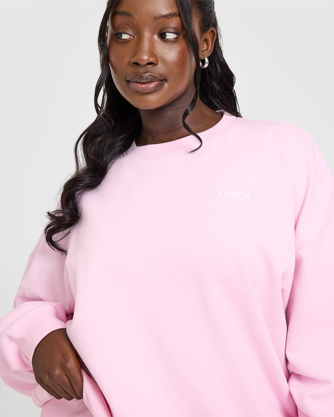 Lightweight Sweatshirt with Oner Logo | Washed Chalk Pink
