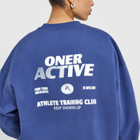 Lightweight Graphic Sweatshirt | Shadow Blue
