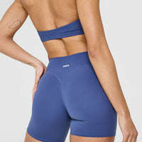 SoftMotion™ Shorts 6" with White Logo | Shadow Blue