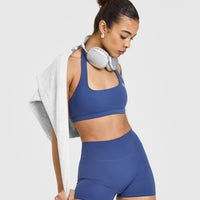 SoftMotion™ Shorts 6" with White Logo | Shadow Blue