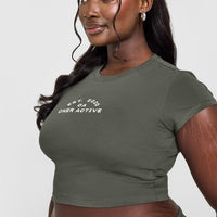 Cotton Baby T-Shirt with Graphic | Dark Khaki