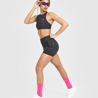 Unified High Waisted Pocket Shorts 6" | Coal