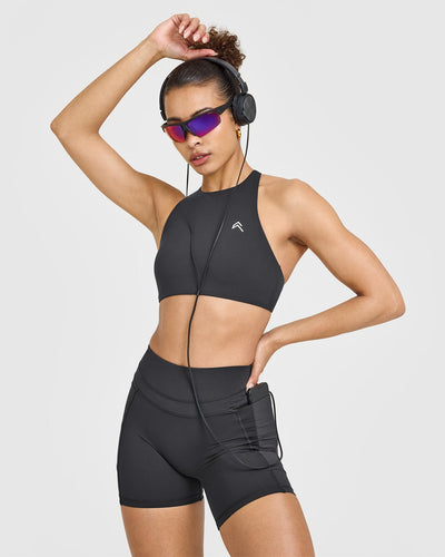 Unified High Waisted Pocket Shorts 6" | Coal