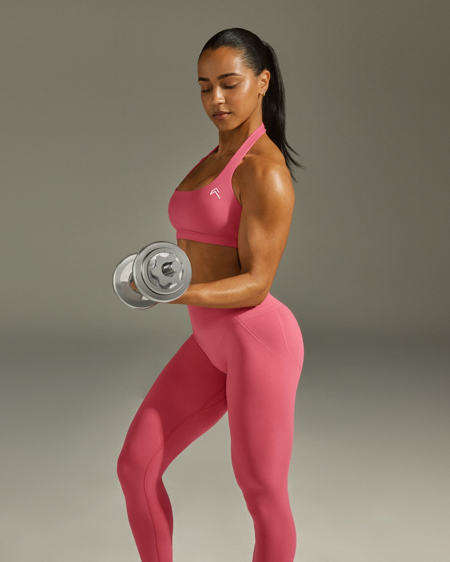 EasyLift™ Halter Bralette with White Logo | Velvet Pink