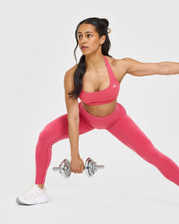 EasyLift™ Halter Bralette with White Logo | Velvet Pink
