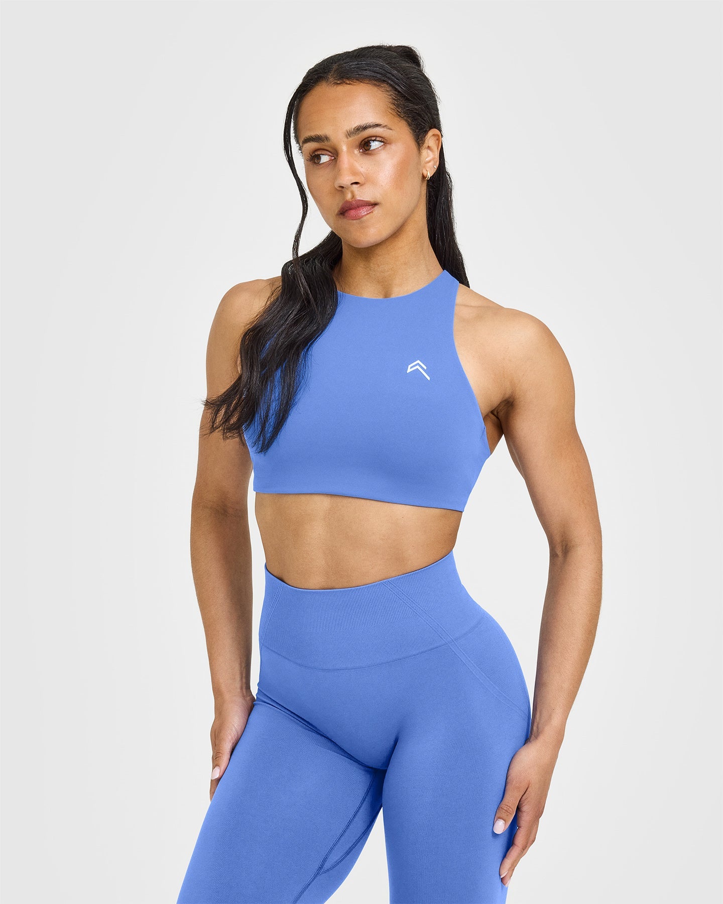 EasyLift™ High Neck Sports Bra | Glaucous Blue